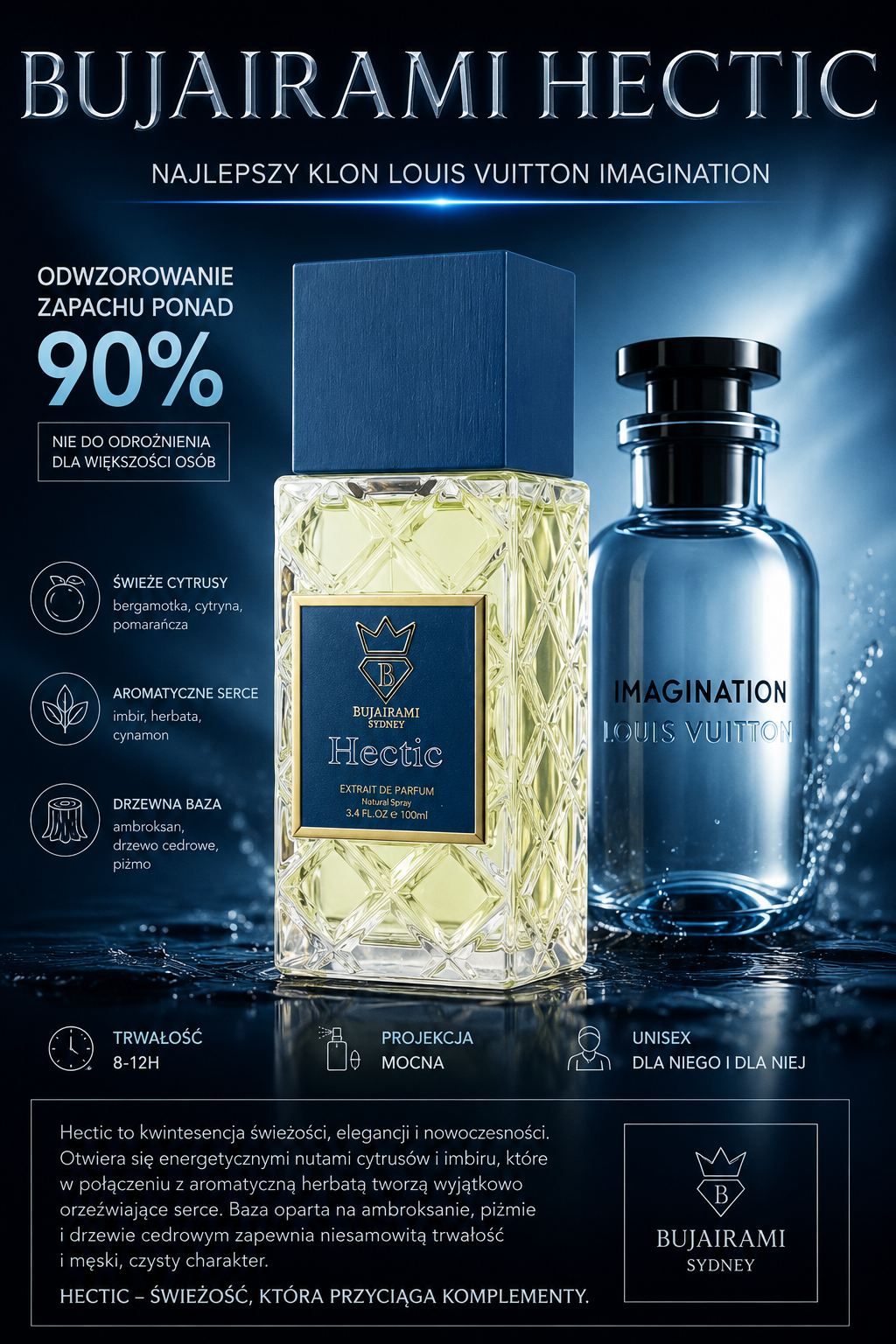 Bujairami Hectic Ekstrakt Perfum - Inspiracja Louis Vuitton Imagination
